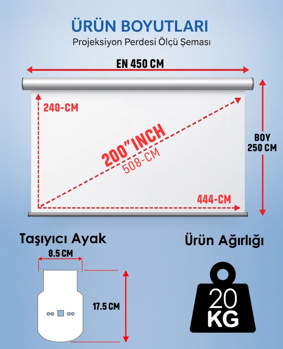 Motorlu En 450 cm Boy 250 cm Yeni Akıllı Kumaş Teknolojisi Işık Geçirmez Projeksiyon Perdesi